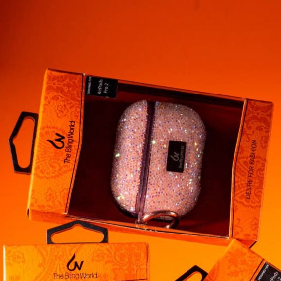 TPU чохол Bling World Rock Diamond для навушників AirPods 3, Рожевий