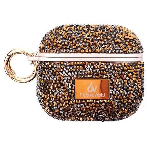 TPU чохол Bling World Rock Diamond для навушників AirPods Pro / Airpods Pro 2, Золотий