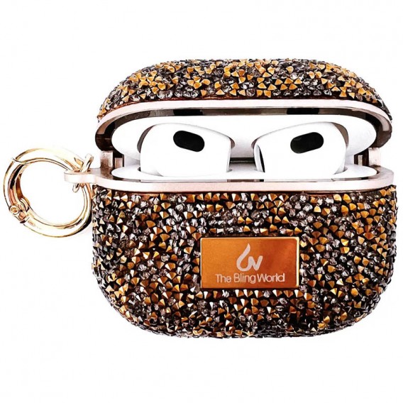 TPU чохол Bling World Rock Diamond для навушників AirPods Pro / Airpods Pro 2, Золотий