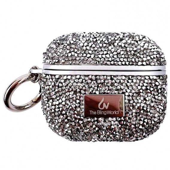 TPU чохол Bling World Rock Diamond для навушників AirPods Pro / Airpods Pro 2, Срібний