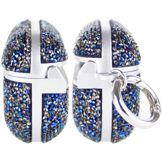 TPU чехол Bling World Rock Diamond для наушников AirPods Pro/Airpods Pro 2, Синий