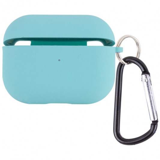 Силиконовый футляр с микрофиброй для наушников Airpods Pro 2 / Pro Бирюзовый / Marine Green