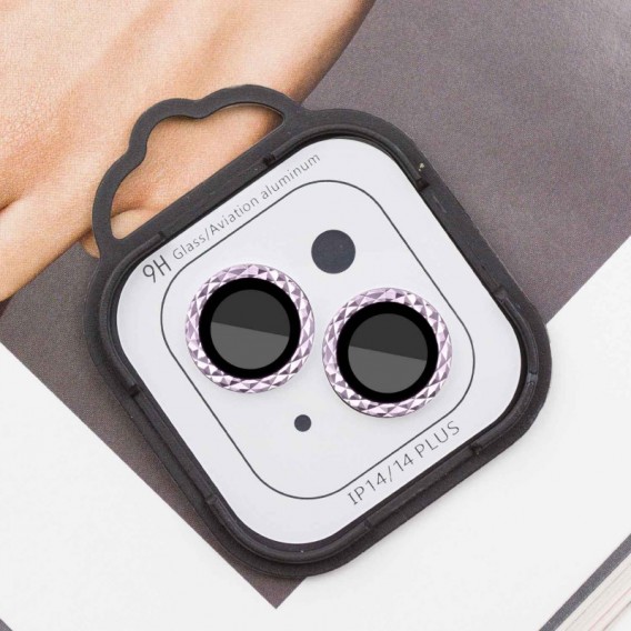 Захисне скло Metal Shine на камеру (в упак.) для Apple iPhone 14 (6.1") / 14 Plus (6.7"), Рожевий / Pink