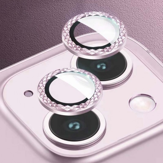 Защитное стекло Metal Shine на камеру (в упаковке) для Apple iPhone 14 (6.1") / 14 Plus (6.7"), Розовый / Pink - изображение 2