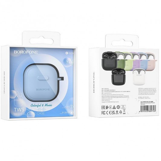 Бездротові TWS навушники BOROFONE BW29 Azure Blue - зображення 2 