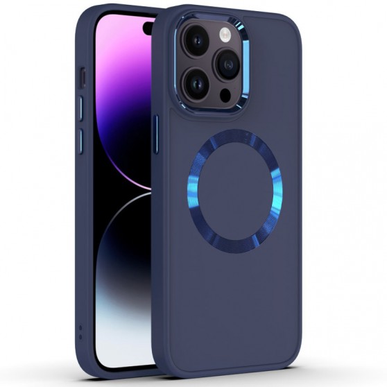 TPU чохол Bonbon Metal Style with MagSafe для Apple iPhone 12 Pro / 12 (6.1"), Синій / Cosmos Blue
