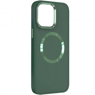 TPU чехол Bonbon Metal Style with MagSafe для Apple iPhone 13 (6.1"), Зеленый / Pine green