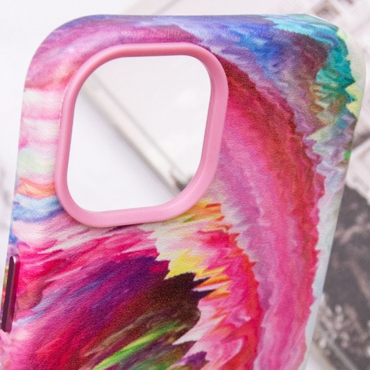 Кожаный чехол Colour Splash для Apple iPhone 11 (6.1") Pink / Blue - изображение 5