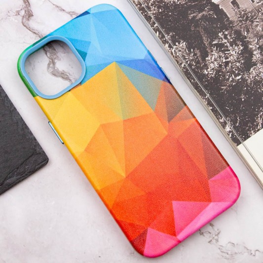 Шкіряний чохол Colour Splash для Apple iPhone 11 (6.1") Red / Blue - зображення 4 