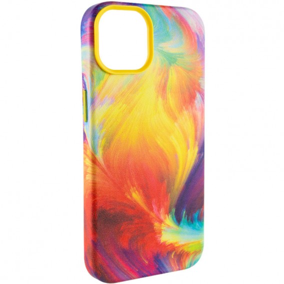 Шкіряний чохол Colour Splash для Apple iPhone 11 (6.1"), Yellow / Red