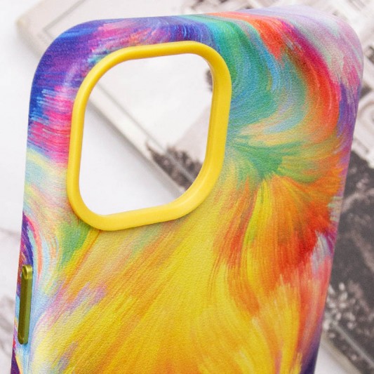 Шкіряний чохол Colour Splash для Apple iPhone 11 (6.1") Yellow / Red - зображення 5 