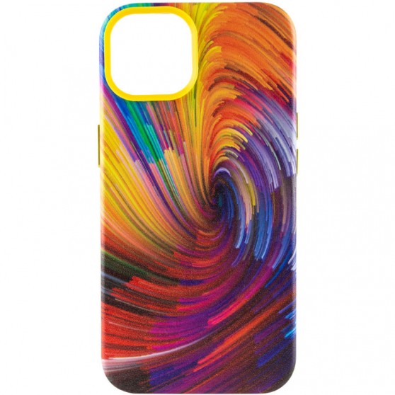 Кожаный чехол Colour Splash with MagSafe для Apple iPhone 12 Pro / 12 (6.1") Orange / Red