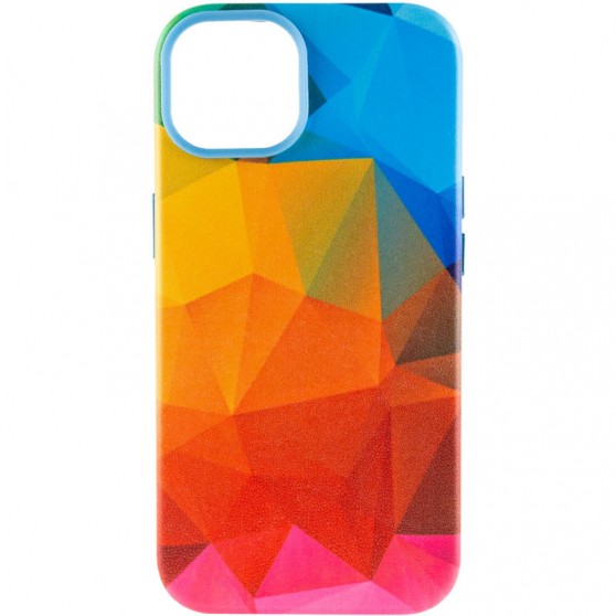 Кожаный чехол Colour Splash with MagSafe для Apple iPhone 12 Pro / 12 (6.1") Red / Blue