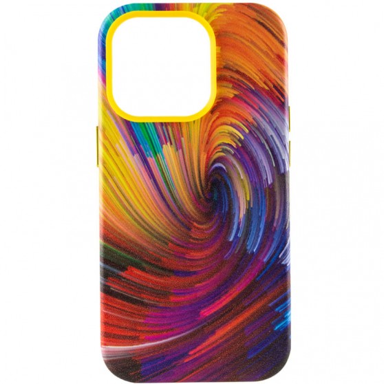 Кожаный чехол Colour Splash with MagSafe для Apple iPhone 13 Pro Max (6.7") Orange / Red