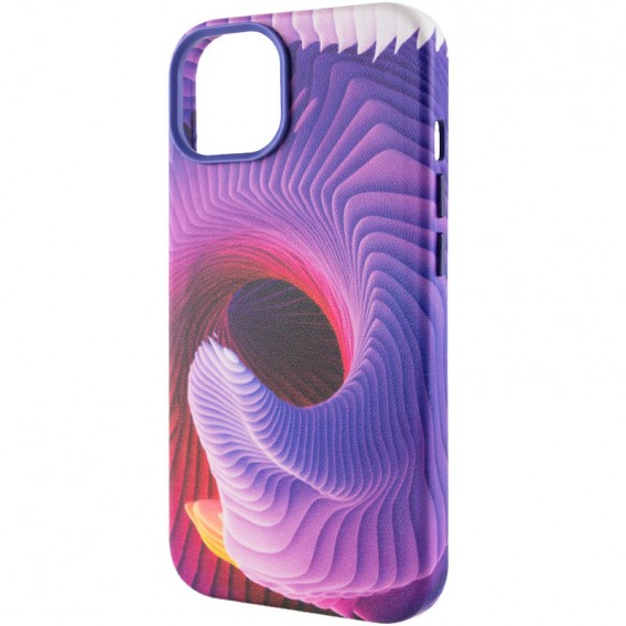 Кожаный чехол Colour Splash with MagSafe для Apple iPhone 14 (6.1"), Purple / Pink