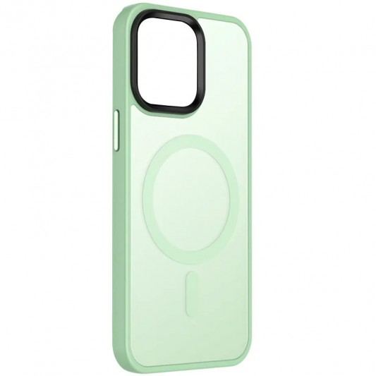 TPU+PC чохол Metal Buttons with MagSafe Colorful для Apple iPhone 14 (6.1") М'ятний / Matcha Green