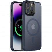 TPU+PC чохол Metal Buttons with MagSafe Colorful для Apple iPhone 14 Pro Max (6.7") Синій / Navy Blue