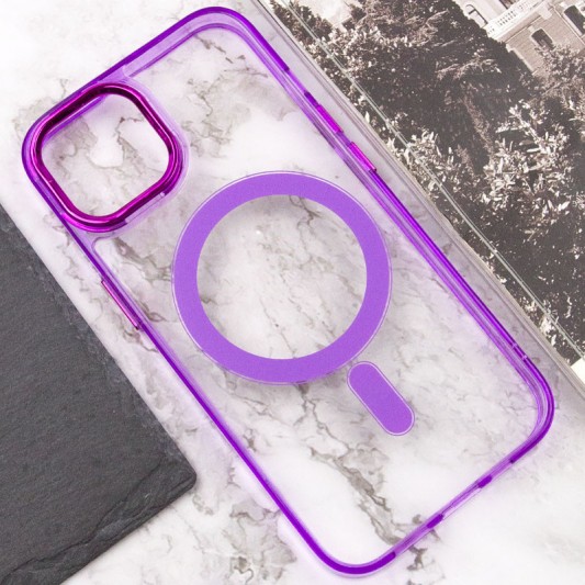 Чохол TPU Iris with MagSafe для Apple iPhone 13 (6.1") Фіолетовий - зображення 4 
