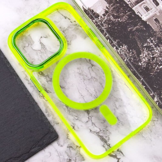 Чохол TPU Iris with MagSafe для Apple iPhone 13 Pro (6.1") Жовтий - зображення 4 