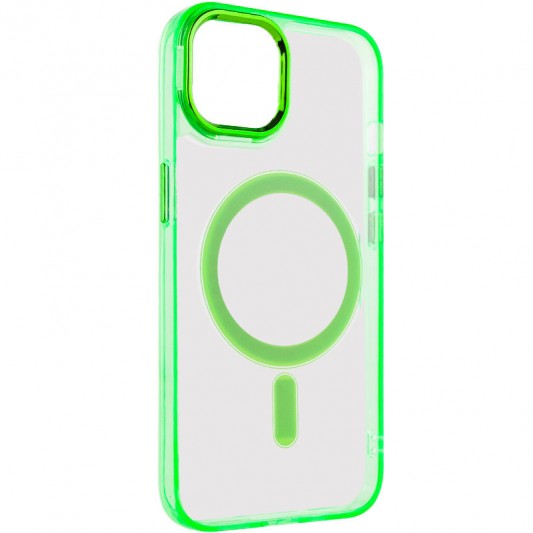 Чехол TPU Iris with MagSafe для Apple iPhone 14 (6.1") Салатовый - изображение 1