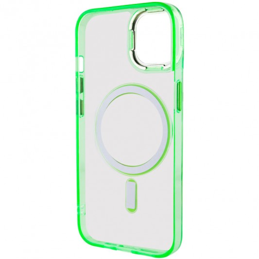 Чехол TPU Iris with MagSafe для Apple iPhone 14 (6.1") Салатовый - изображение 3