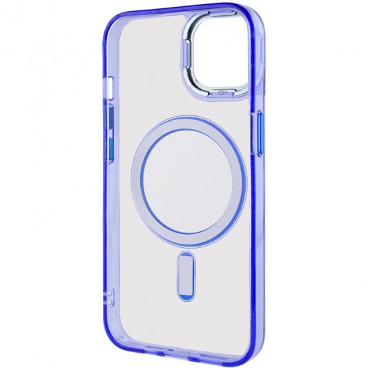 Чехол TPU Iris with MagSafe для Apple iPhone 14 (6.1") Синий - изображение 3
