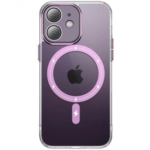 Чохол TPU+PC Colorful with MagSafe для Apple iPhone 12 (6.1") Pink