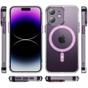 Чехол TPU+PC Colorful with MagSafe для Apple iPhone 12 (6.1"), Pink