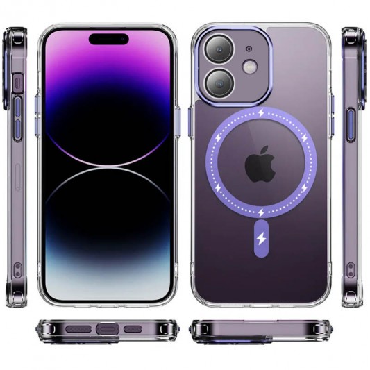 Чохол TPU+PC Colorful with MagSafe для Apple iPhone 12 (6.1") Purple - зображення 1 