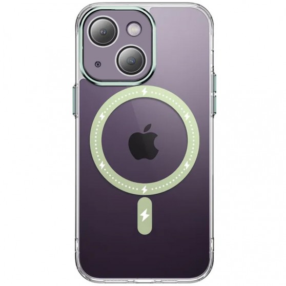 Чехол TPU+PC Colorful with MagSafe для Apple iPhone 13 (6.1") Green