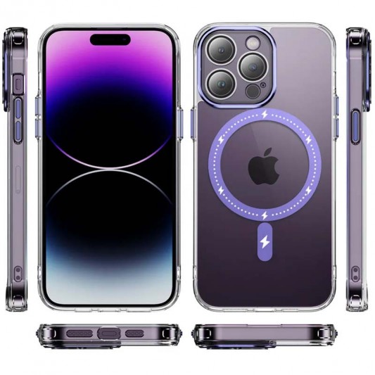 Чехол TPU+PC Colorful with MagSafe для Apple iPhone 13 Pro (6.1") Purple - изображение 2