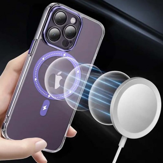 Чехол TPU+PC Colorful with MagSafe для Apple iPhone 13 Pro (6.1") Purple - изображение 3