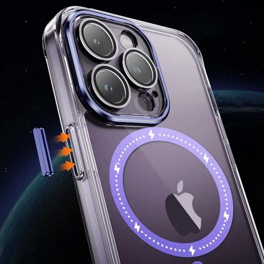 Чехол TPU+PC Colorful with MagSafe для Apple iPhone 13 Pro (6.1") Purple - изображение 4