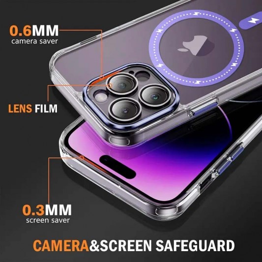 Чехол TPU+PC Colorful with MagSafe для Apple iPhone 13 Pro (6.1") Purple - изображение 5