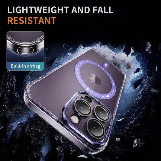 Чехол TPU+PC Colorful with MagSafe для Apple iPhone 13 Pro (6.1") Purple - изображение 6