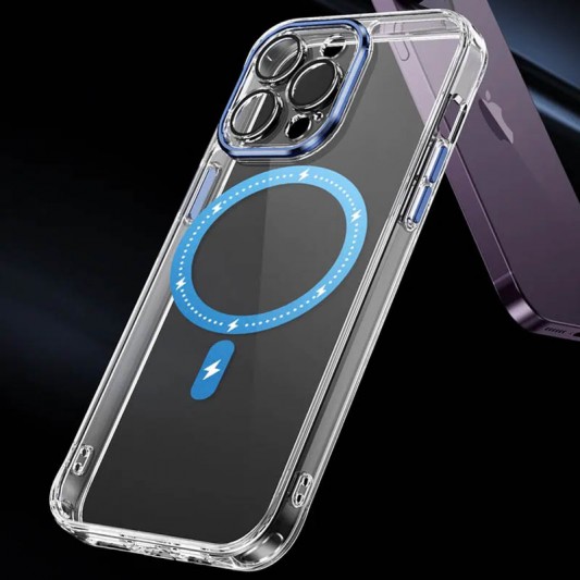 Чехол TPU+PC Colorful with MagSafe для Apple iPhone 13 Pro Max (6.7") Blue - изображение 3