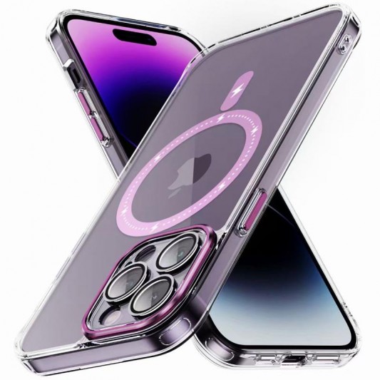 Чехол TPU+PC Colorful with MagSafe для Apple iPhone 13 Pro Max (6.7") Pink - изображение 1