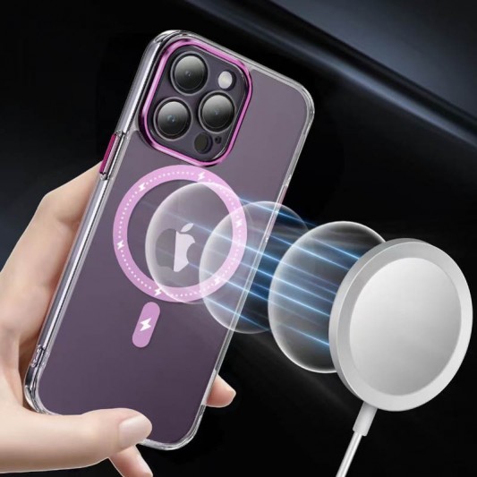 Чехол TPU+PC Colorful with MagSafe для Apple iPhone 13 Pro Max (6.7") Pink - изображение 3