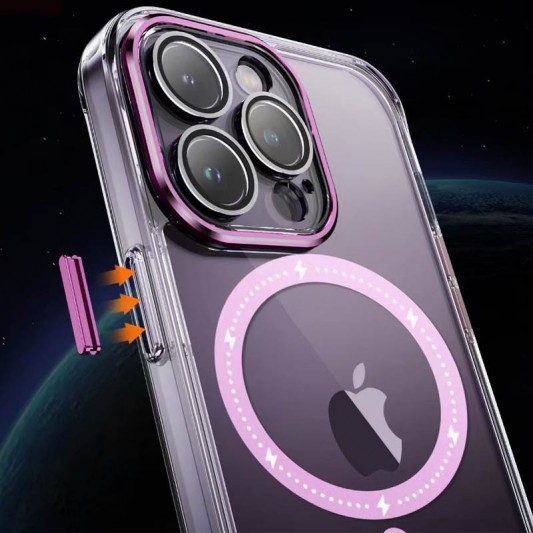 Чехол TPU+PC Colorful with MagSafe для Apple iPhone 13 Pro Max (6.7") Pink - изображение 4