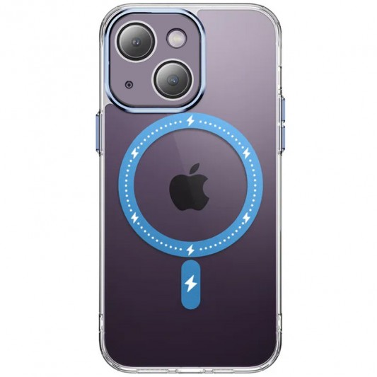 Чехол TPU+PC Colorful with MagSafe для Apple iPhone 14 (6.1") Blue