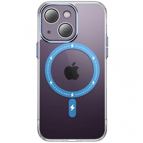 Чехол TPU+PC Colorful with MagSafe для Apple iPhone 14 (6.1") Blue