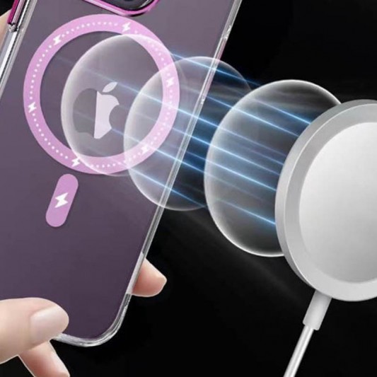 Чехол TPU+PC Colorful with MagSafe для Apple iPhone 14 (6.1") Pink - изображение 2