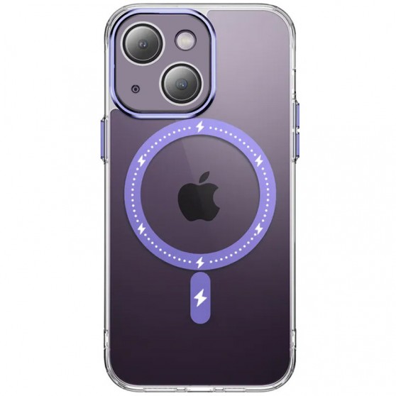 Чехол TPU+PC Colorful with MagSafe для Apple iPhone 14 (6.1") Purple