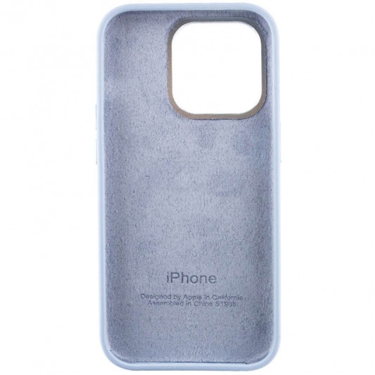 Чехол Silicone Case Metal Buttons (AA) для Apple iPhone 14 Pro Max (6.7") Голубой / Blue Fog - изображение 3