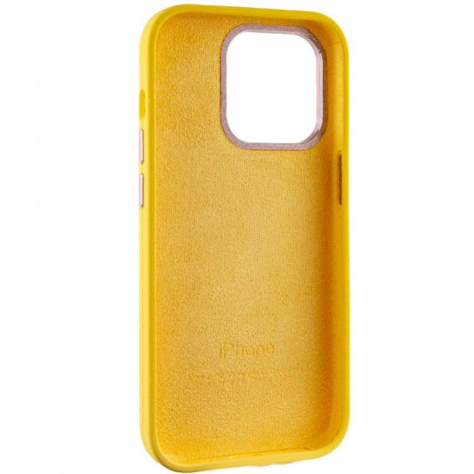 Чохол Silicone Case Metal Buttons (AA) для Apple iPhone 14 Pro Max (6.7") Жовтий / Sunglow - зображення 5 