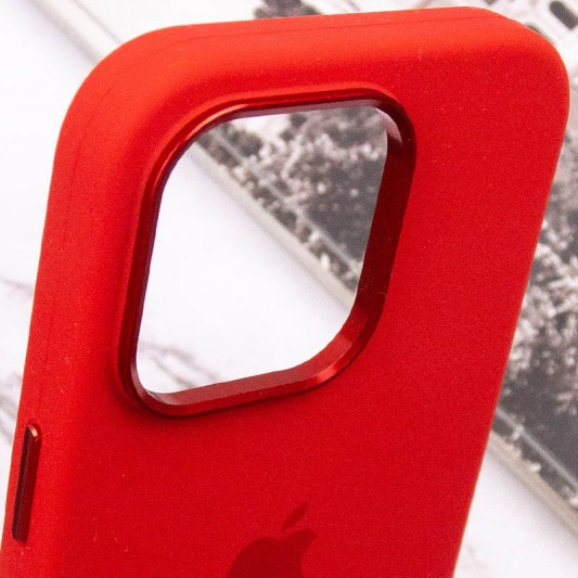 Чохол Silicone Case Metal Buttons (AA) для Apple iPhone 14 Pro Max (6.7") Червоний / Red - зображення 7 