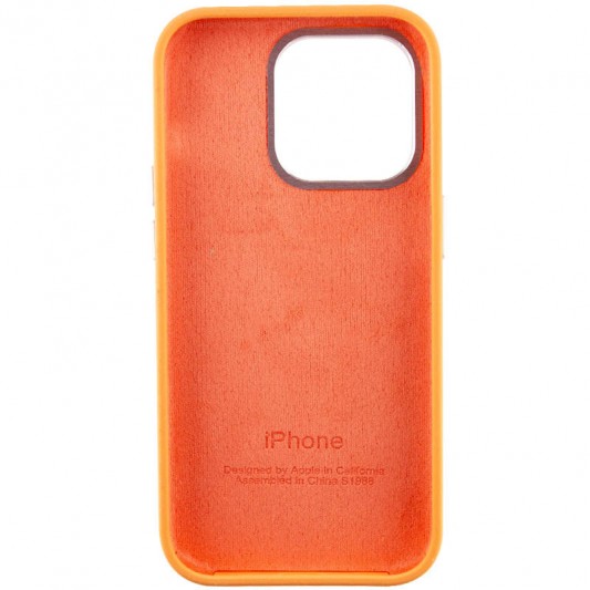 Чохол Silicone Case Metal Buttons (AA) для Apple iPhone 14 Pro Max (6.7") Помаранчевий / Marigold - зображення 3 