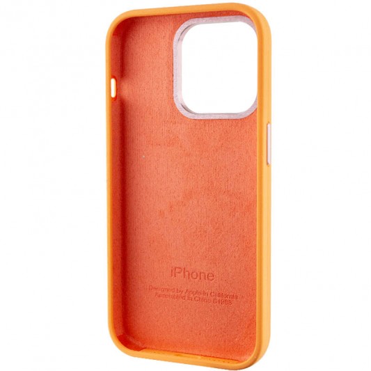 Чохол Silicone Case Metal Buttons (AA) для Apple iPhone 14 Pro Max (6.7") Помаранчевий / Marigold - зображення 4 