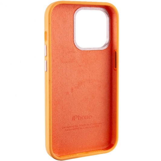 Чохол Silicone Case Metal Buttons (AA) для Apple iPhone 14 Pro Max (6.7") Помаранчевий / Marigold - зображення 5 