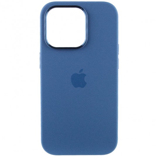 Чехол Silicone Case Metal Buttons (AA) для Apple iPhone 14 Pro Max (6.7") Синий / Blue Jay - изображение 1